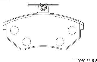 Asimco KD7710 - Тормозные колодки, дисковые, комплект autospares.lv