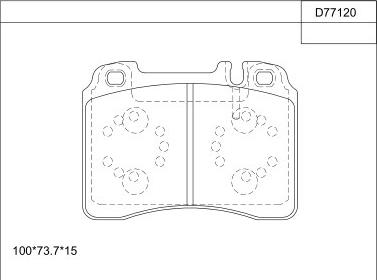 Asimco KD77120 - Тормозные колодки, дисковые, комплект autospares.lv