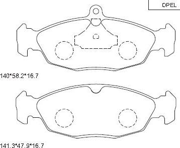 Asimco KD7732 - Тормозные колодки, дисковые, комплект autospares.lv