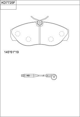 Asimco KD7725F - Тормозные колодки, дисковые, комплект autospares.lv