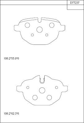 Asimco KD77237 - Тормозные колодки, дисковые, комплект autospares.lv