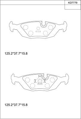 Asimco KD7779 - Тормозные колодки, дисковые, комплект autospares.lv