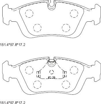 Asimco KD7774 - Тормозные колодки, дисковые, комплект autospares.lv