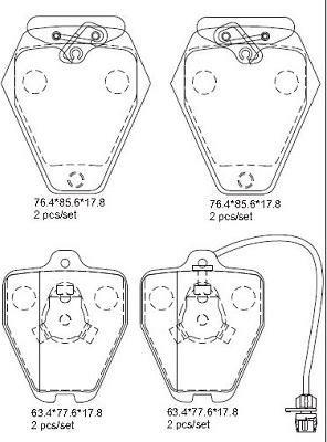 Asimco KD7773 - Тормозные колодки, дисковые, комплект autospares.lv