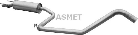 Asmet 05.129 - Средний глушитель выхлопных газов autospares.lv