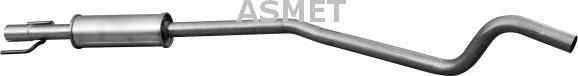 Asmet 05.200 - Средний глушитель выхлопных газов autospares.lv