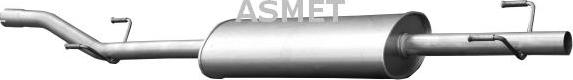 Asmet 02.046 - Средний глушитель выхлопных газов autospares.lv