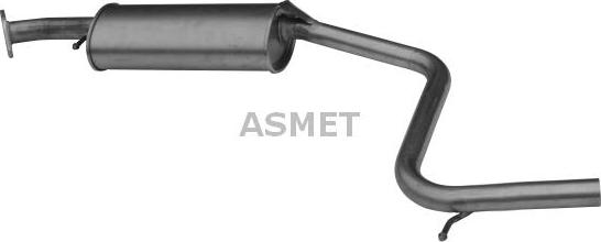 Asmet 07.177 - Средний глушитель выхлопных газов autospares.lv