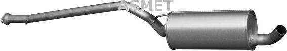 Asmet 07.215 - Средний глушитель выхлопных газов autospares.lv