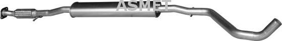 Asmet 16.087 - Средний глушитель выхлопных газов autospares.lv