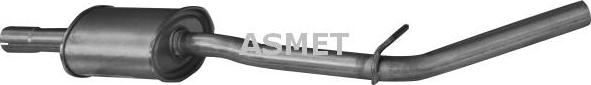 Asmet 10.072 - Средний глушитель выхлопных газов autospares.lv