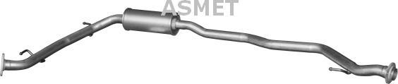 Asmet 13.014 - Средний глушитель выхлопных газов autospares.lv