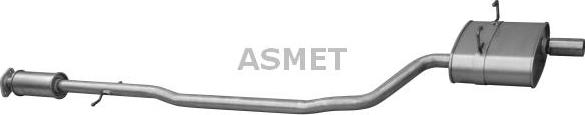 Asmet 12.025 - Средний глушитель выхлопных газов autospares.lv