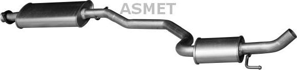 Asmet 29.004 - Средний глушитель выхлопных газов autospares.lv
