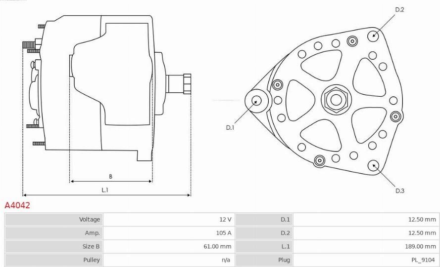 AS-PL A4042 - Генератор autospares.lv