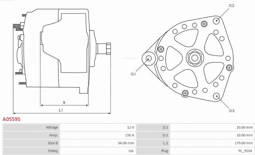 AS-PL A0559S - Генератор autospares.lv