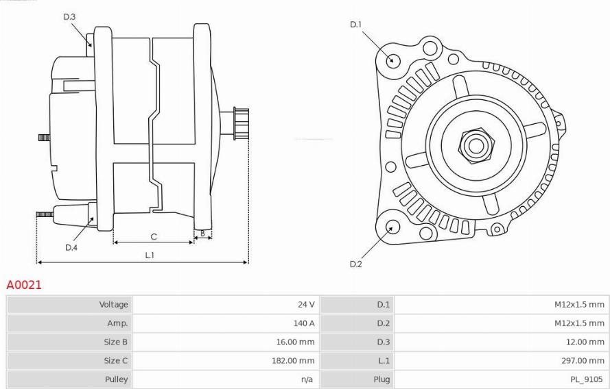 AS-PL A0021 - Генератор autospares.lv