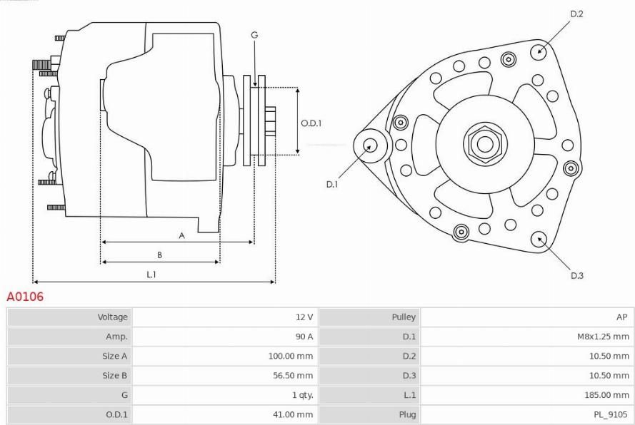 AS-PL A0106 - Генератор autospares.lv