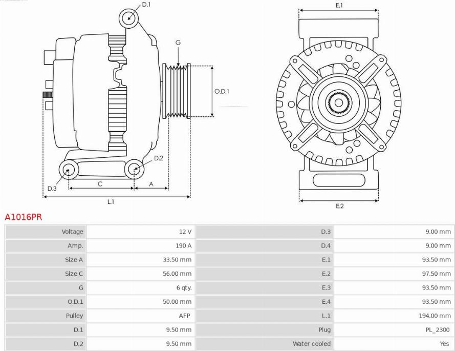 AS-PL A1016PR - Генератор autospares.lv