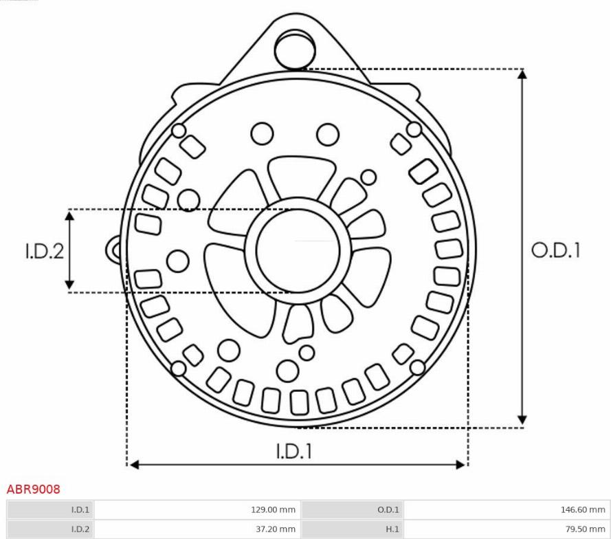 AS-PL ABR9008 - Кронштейн, фланец привода генератора autospares.lv