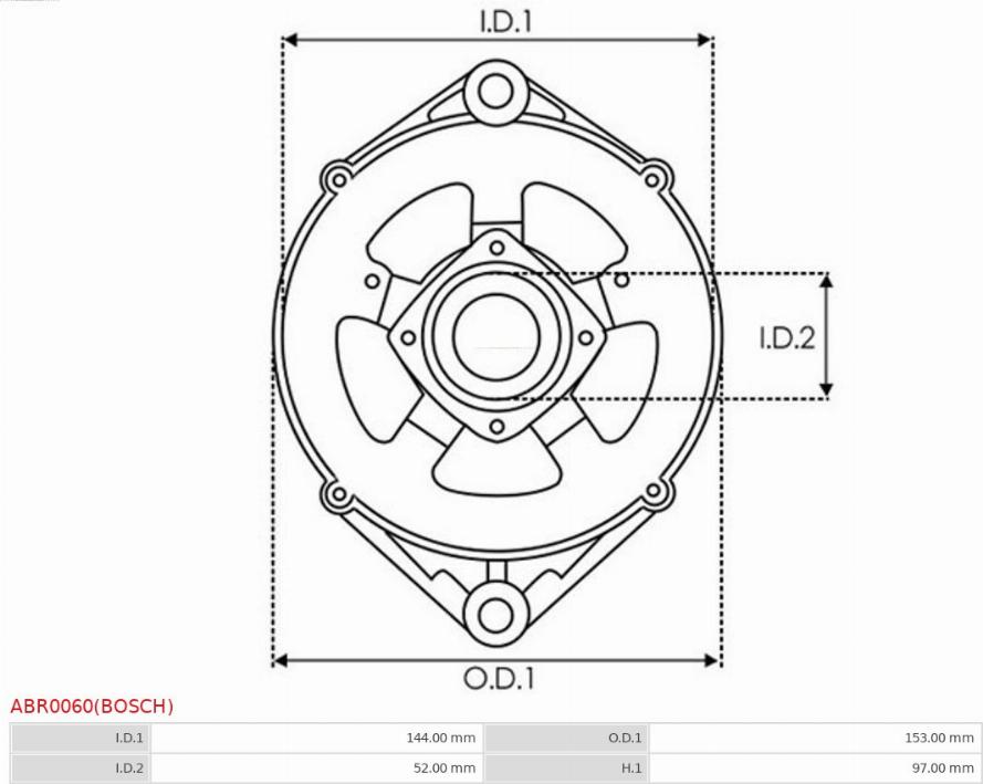 AS-PL ABR0060(BOSCH) - Кронштейн, фланец привода генератора autospares.lv