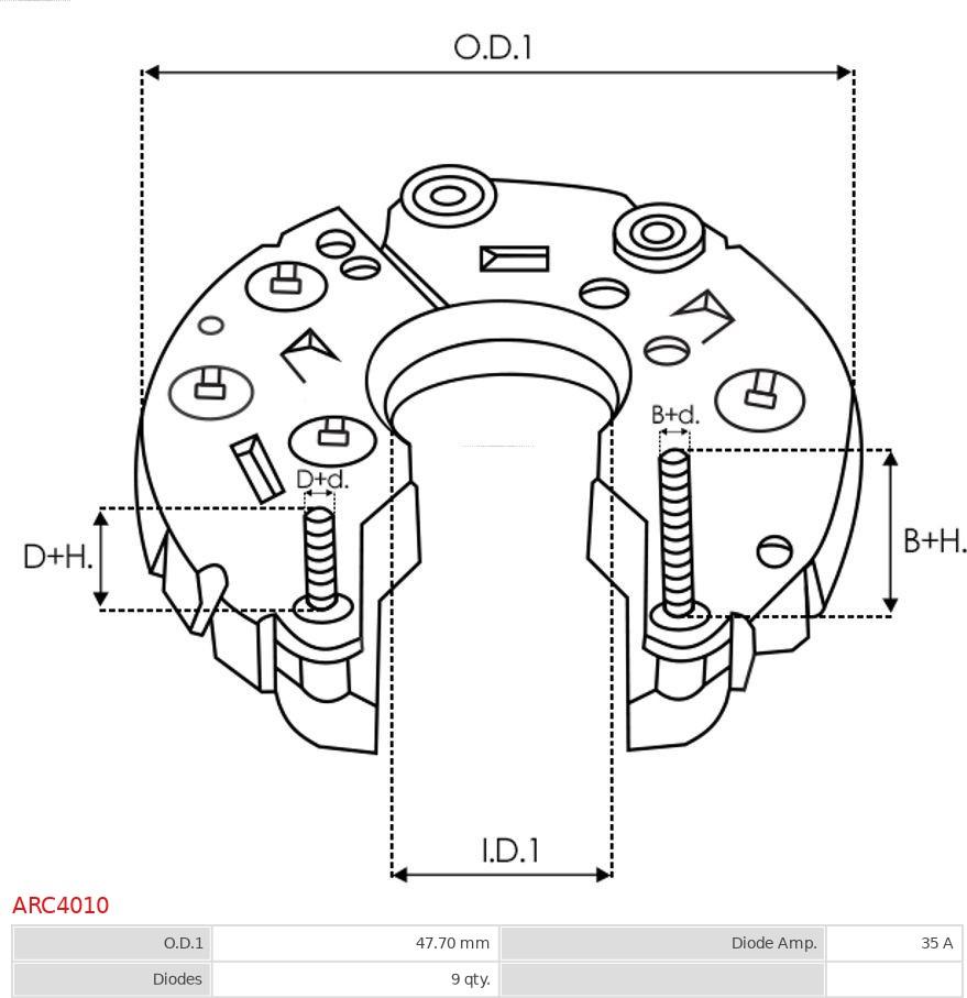 AS-PL ARC4010 - Выпрямитель, диодный мост, генератор autospares.lv