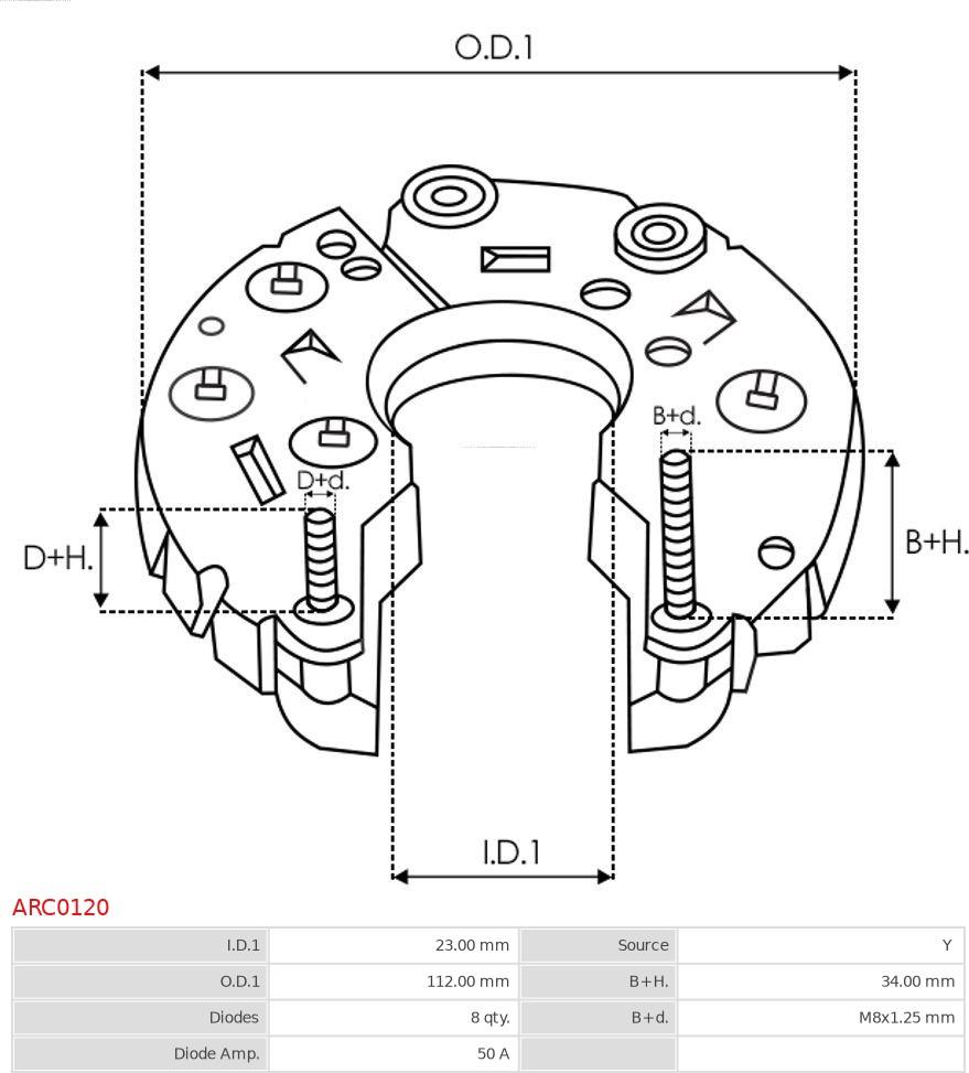 AS-PL ARC0120 - Выпрямитель, диодный мост, генератор autospares.lv