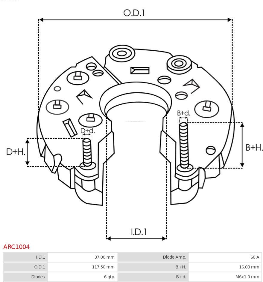 AS-PL ARC1004 - Выпрямитель, диодный мост, генератор autospares.lv