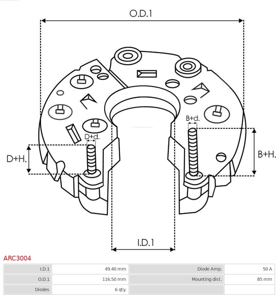 AS-PL ARC3004 - Выпрямитель, диодный мост, генератор autospares.lv