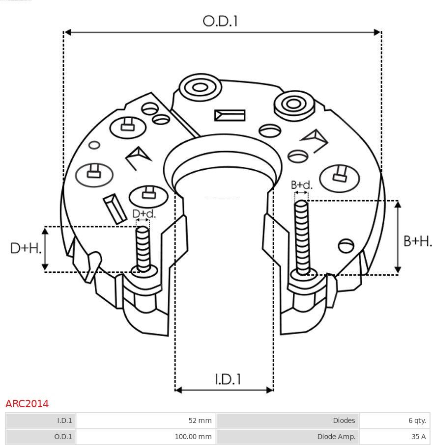 AS-PL ARC2014 - Выпрямитель, диодный мост, генератор autospares.lv