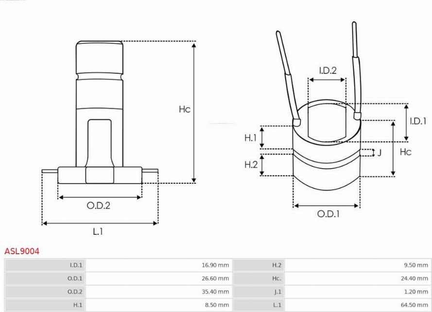 AS-PL ASL9004 - Контактное кольцо, генератор autospares.lv