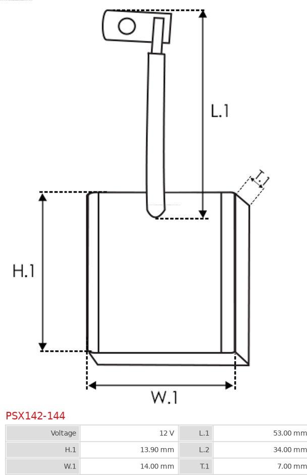 AS-PL PSX142-144 - Угольная щетка, стартер autospares.lv