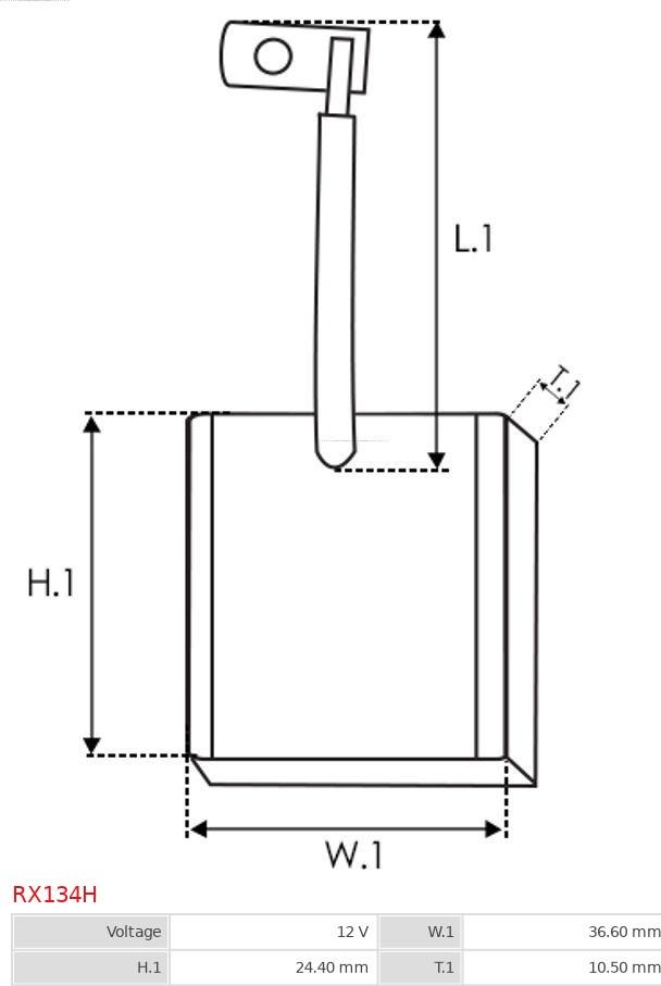 AS-PL RX134H - Угольная щетка, стартер autospares.lv