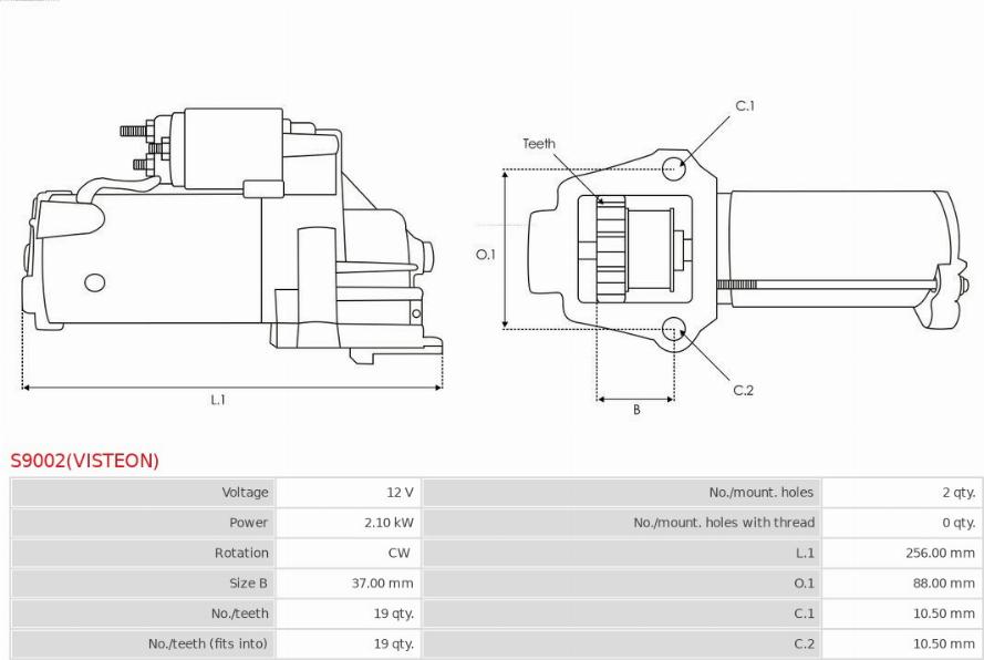 AS-PL S9002(VISTEON) - Стартер autospares.lv