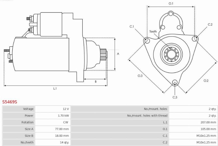 AS-PL S5469S - Стартер autospares.lv