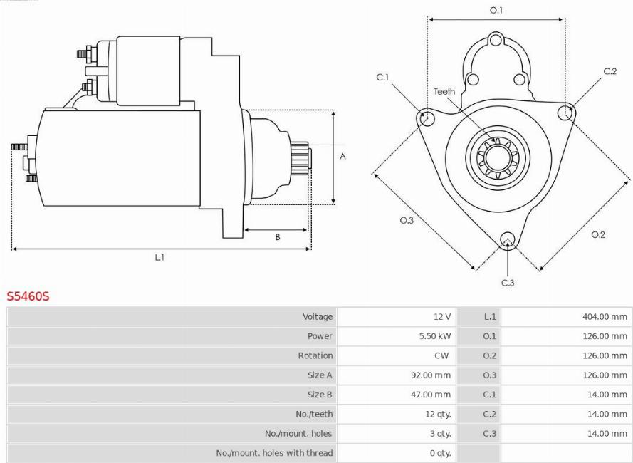 AS-PL S5460S - Стартер autospares.lv