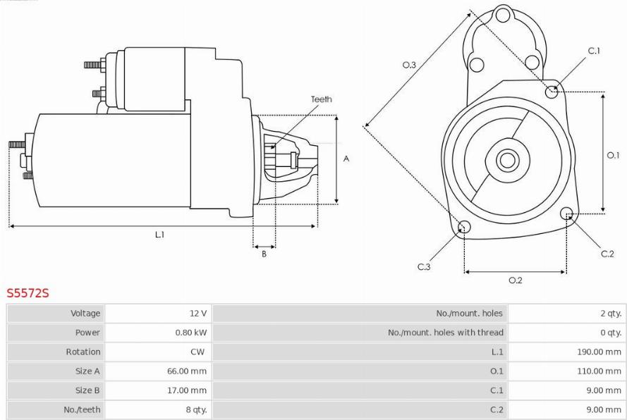 AS-PL S5572S - Стартер autospares.lv