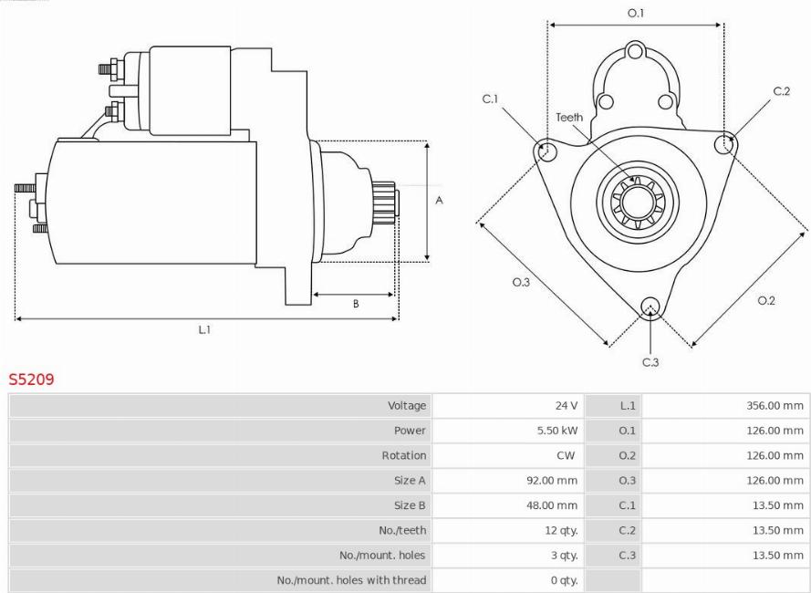 AS-PL S5209 - Стартер autospares.lv