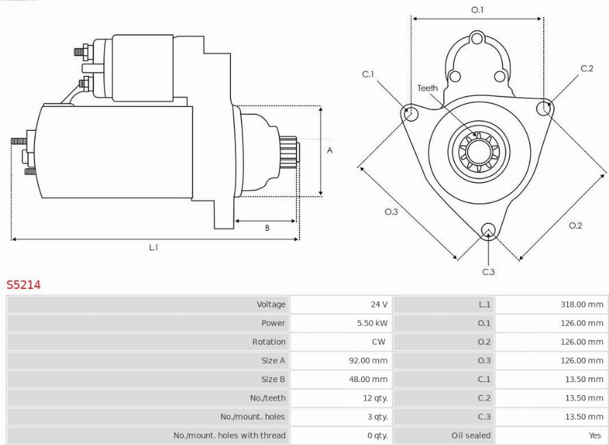 AS-PL S5214 - Стартер autospares.lv