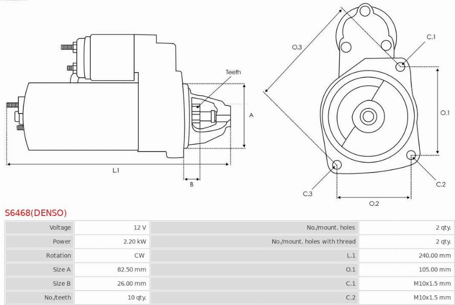 AS-PL S6468(DENSO) - Стартер autospares.lv