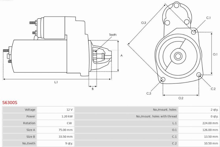 AS-PL S6300S - Стартер autospares.lv