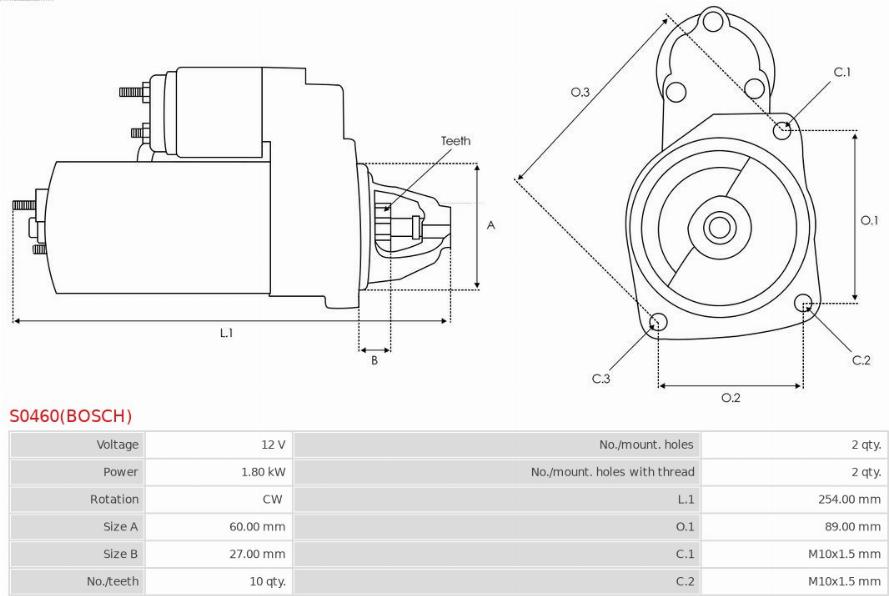 AS-PL S0460(BOSCH) - Стартер autospares.lv