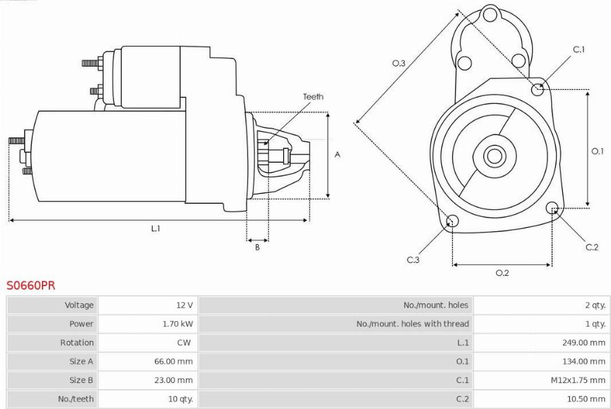 AS-PL S0660PR - Стартер autospares.lv