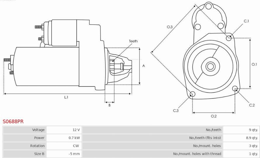 AS-PL S0688PR - Стартер autospares.lv