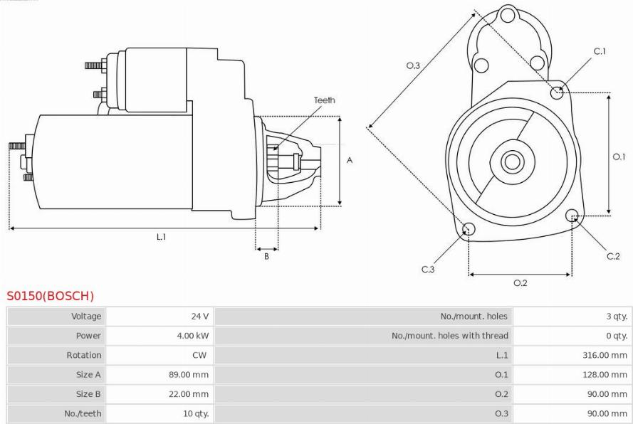 AS-PL S0150(BOSCH) - Стартер autospares.lv