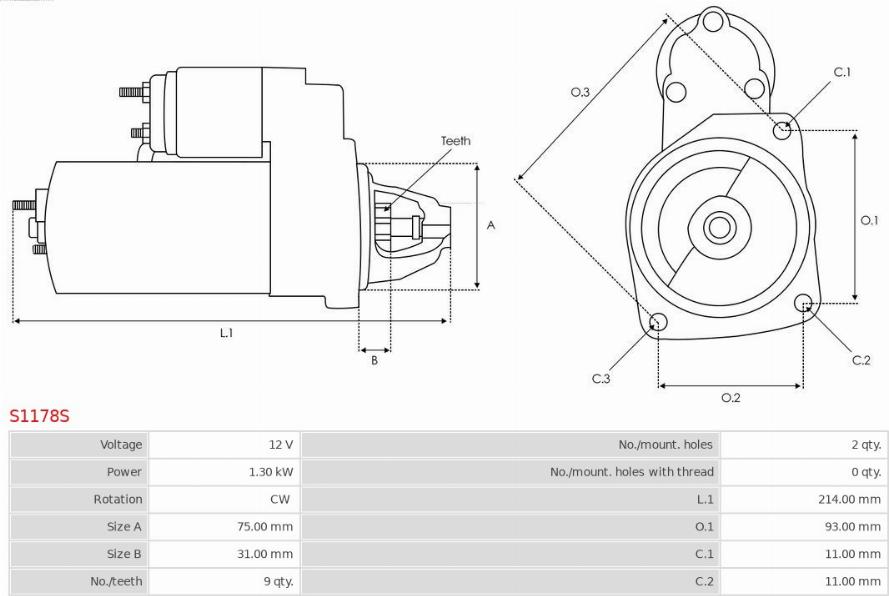 AS-PL S1178S - Стартер autospares.lv