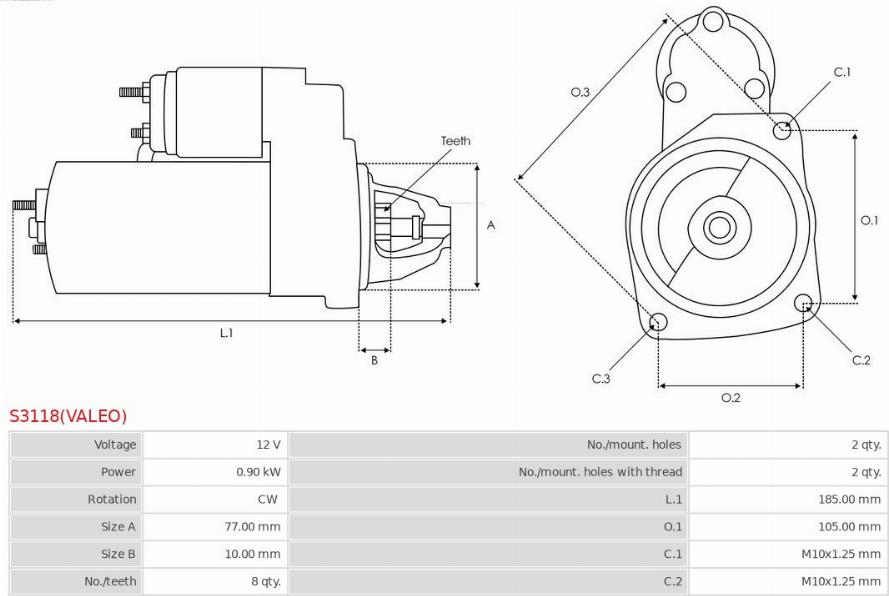 AS-PL S3118(VALEO) - Стартер autospares.lv