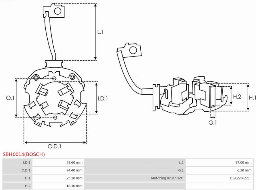 AS-PL SBH0014(BOSCH) - Кронштейн, угольная щетка autospares.lv