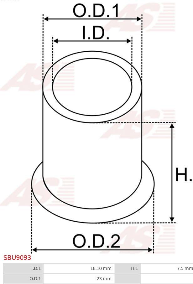 AS-PL SBU9093 - Втулка, вал стартера autospares.lv