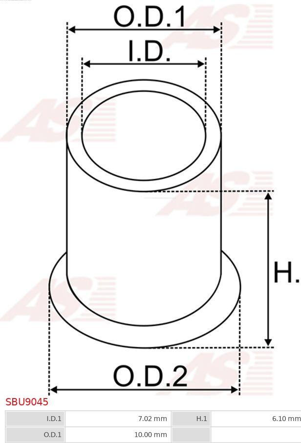 AS-PL SBU9045 - Втулка, вал стартера autospares.lv